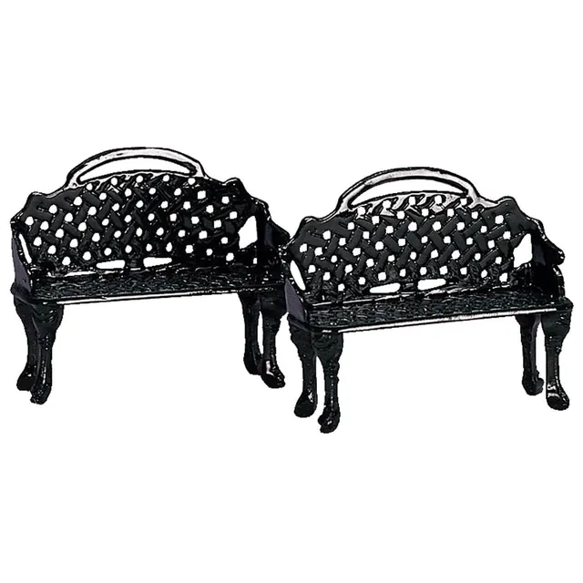 lemax-patio-bench-set-of-2-miniatur-gartenbank-2er-set image 1