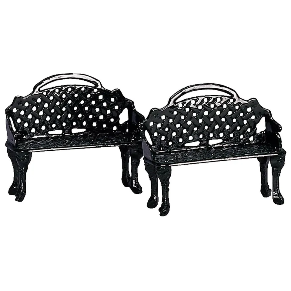 lemax-patio-bench-set-of-2-miniatur-gartenbank-2er-set image 1