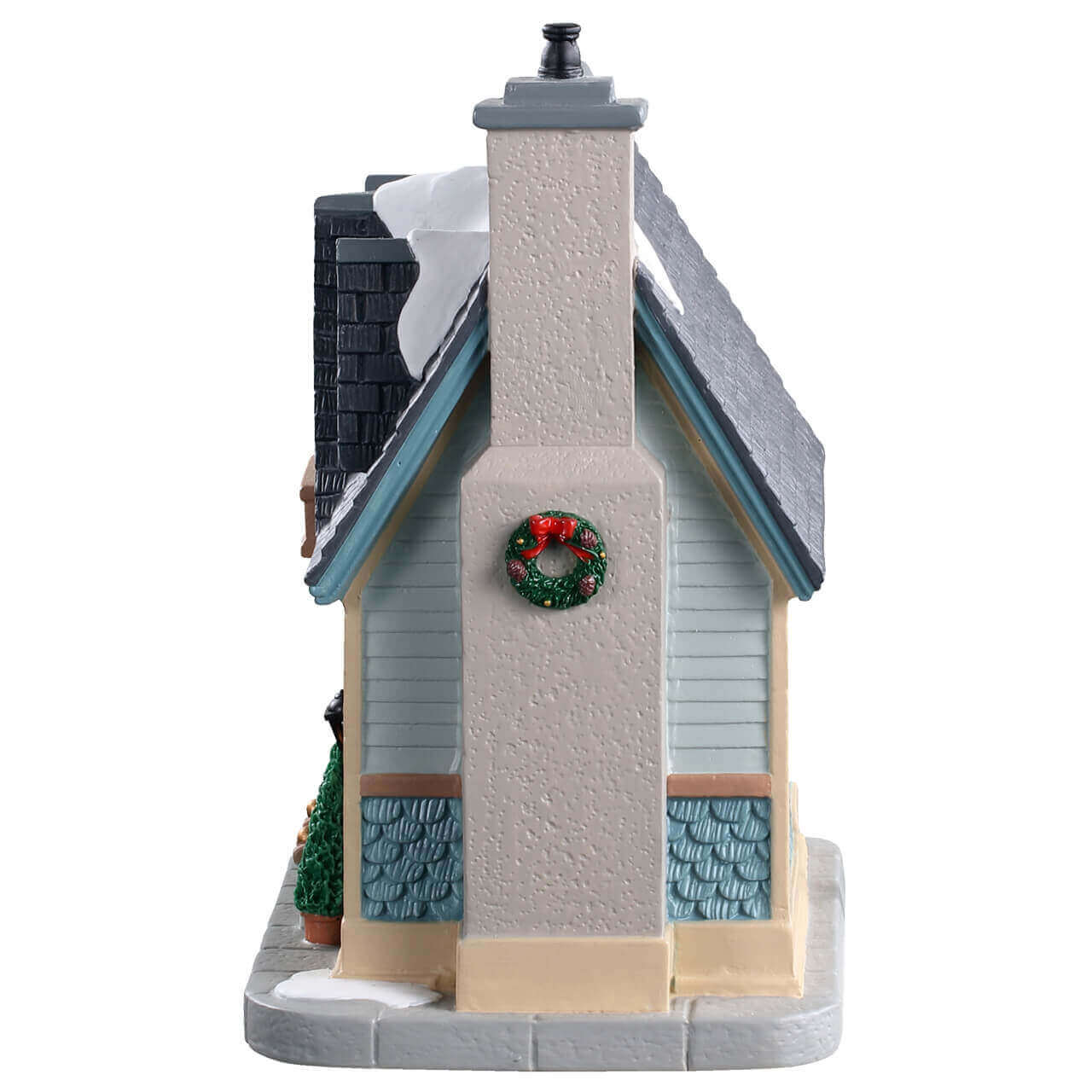 lemax-our-town-home-beleuchtetes-winterhaus-caddington-village-blaue-fassade image 3