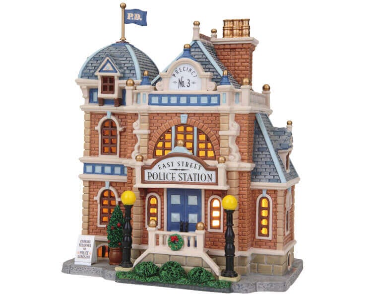 lemax-east-st-police-station-miniaturhaus-beleuchtete-polizeistation image 1