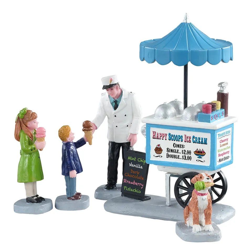 lemax-happy-scoops-ice-cream-cart-caddington-4-teiliges-set image 1