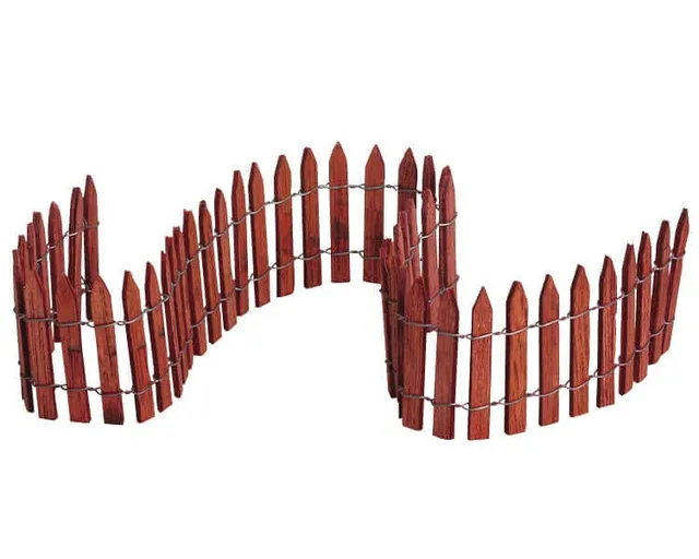 lemax-18-inch-wired-wooden-fence-dorf-zaun image 1