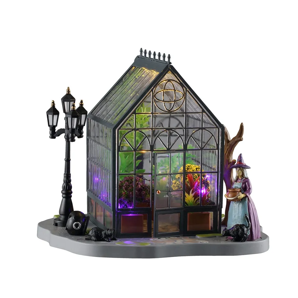 lemax-spooky-town-agatha-s-greenhouse-grusel-gew-chshaus-mit-licht image 1