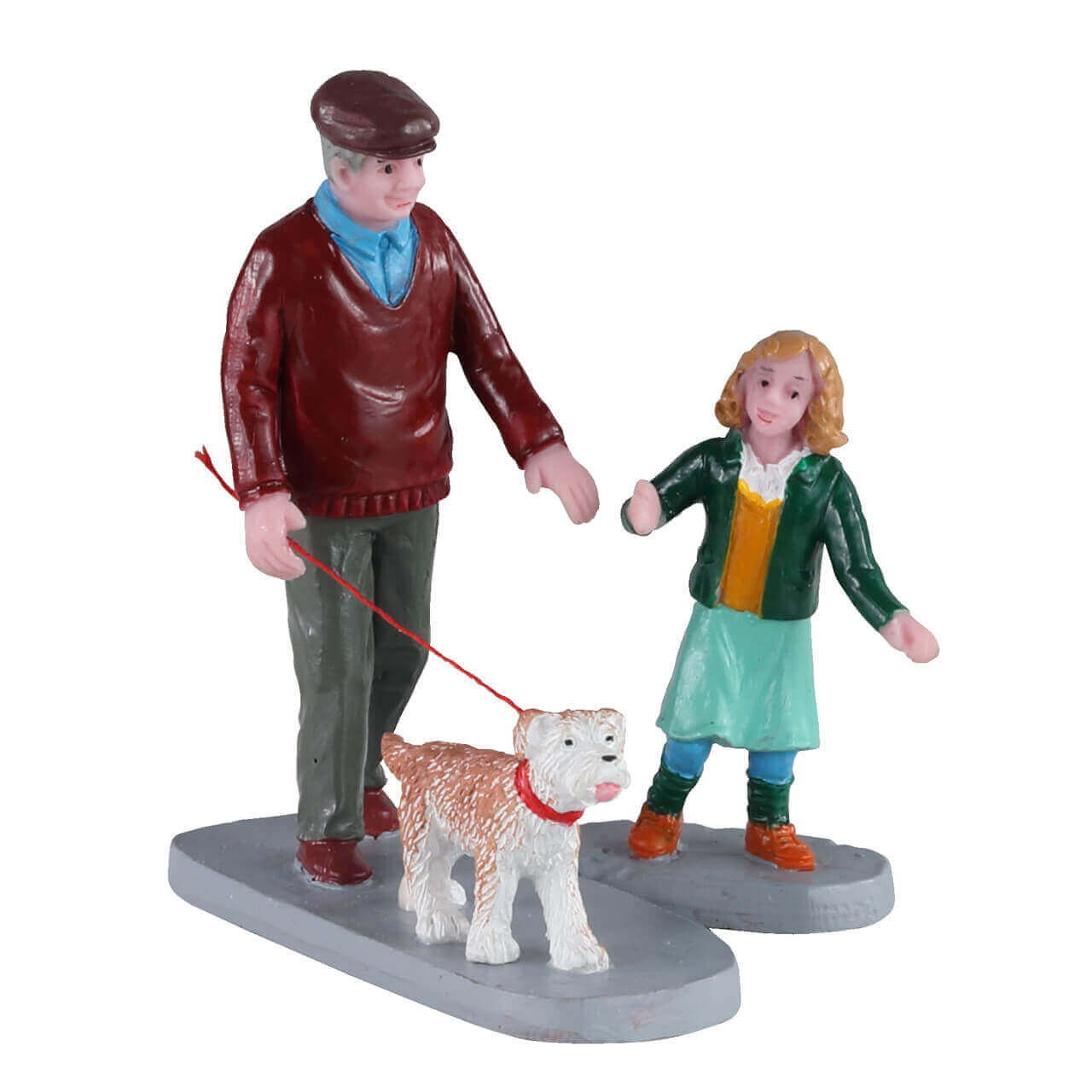 lemax-afternoon-stroll-miniatur-figurenset-gro-vater-kind-hund image 2