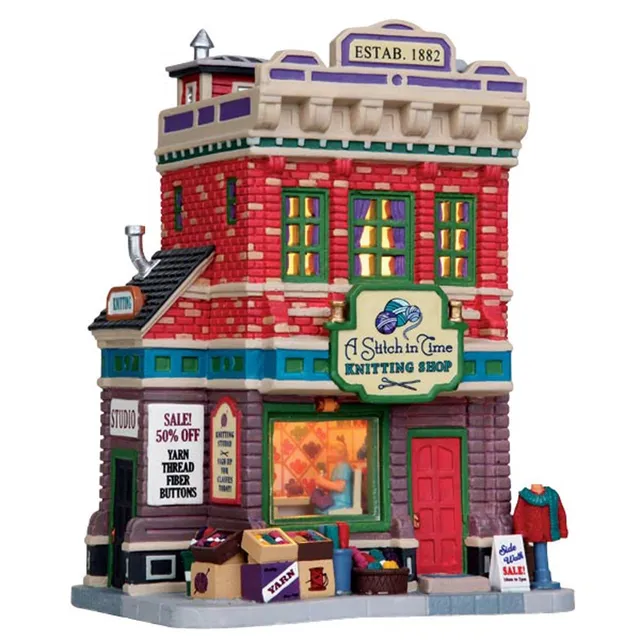 lemax-a-stitch-in-time-knitting-shop-weihnachtsdorf-geb-ude image 1