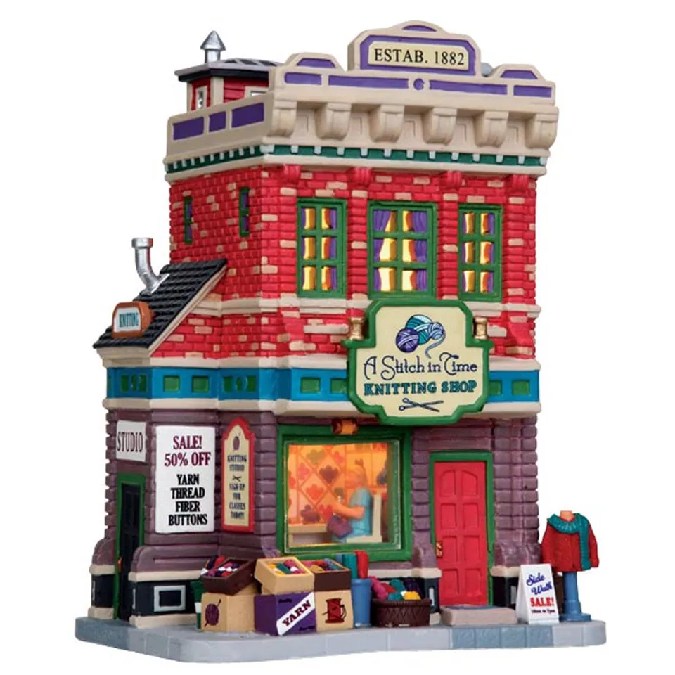 lemax-a-stitch-in-time-knitting-shop-weihnachtsdorf-geb-ude image 1