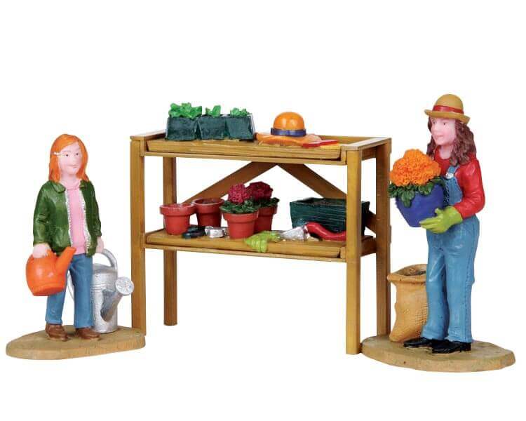 lemax-potting-bench-miniatur-pflanztisch-holidays-seasons image 1