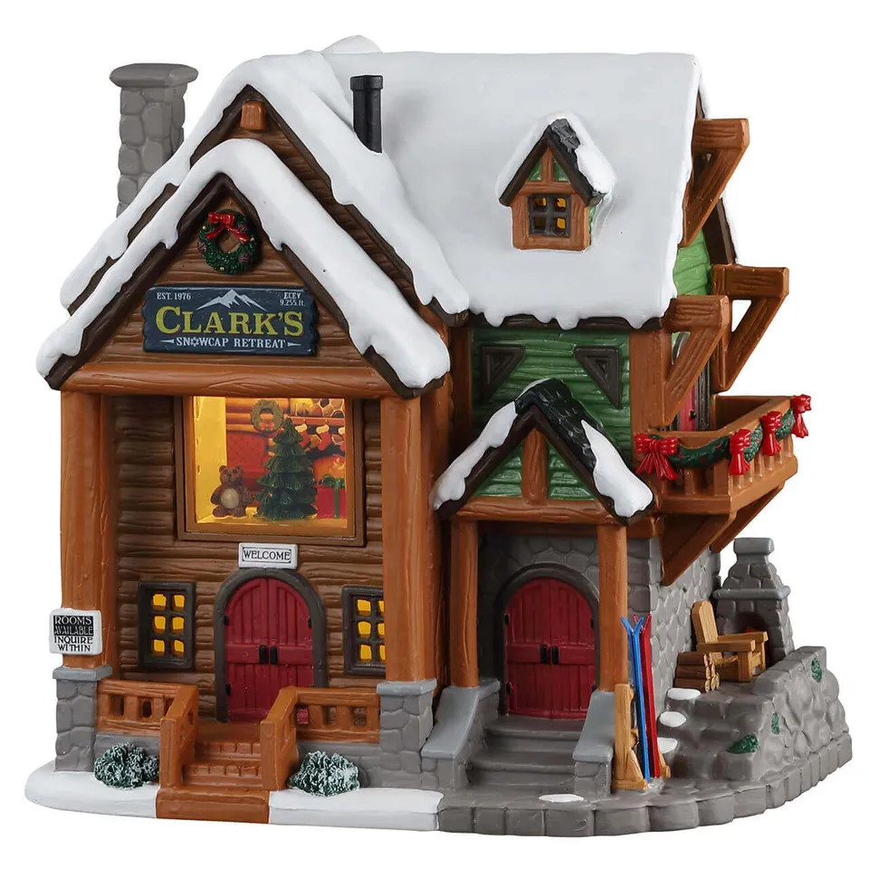 lemax-clark-s-snowcap-retreat-weihnachts-bergh-tte-miniaturhaus image 1