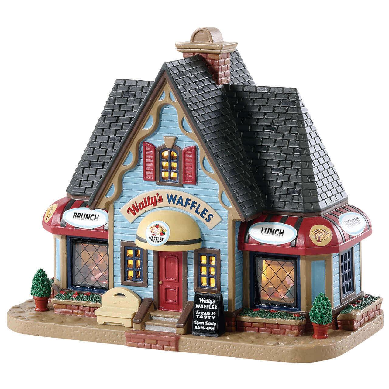 lemax-wallys-waffle-house-beleuchtetes-miniaturhaus-weihnachtsdorf image 1
