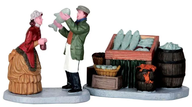lemax-fish-market-set-of-2-miniatur-fischmarkt-zubeh-r image 1