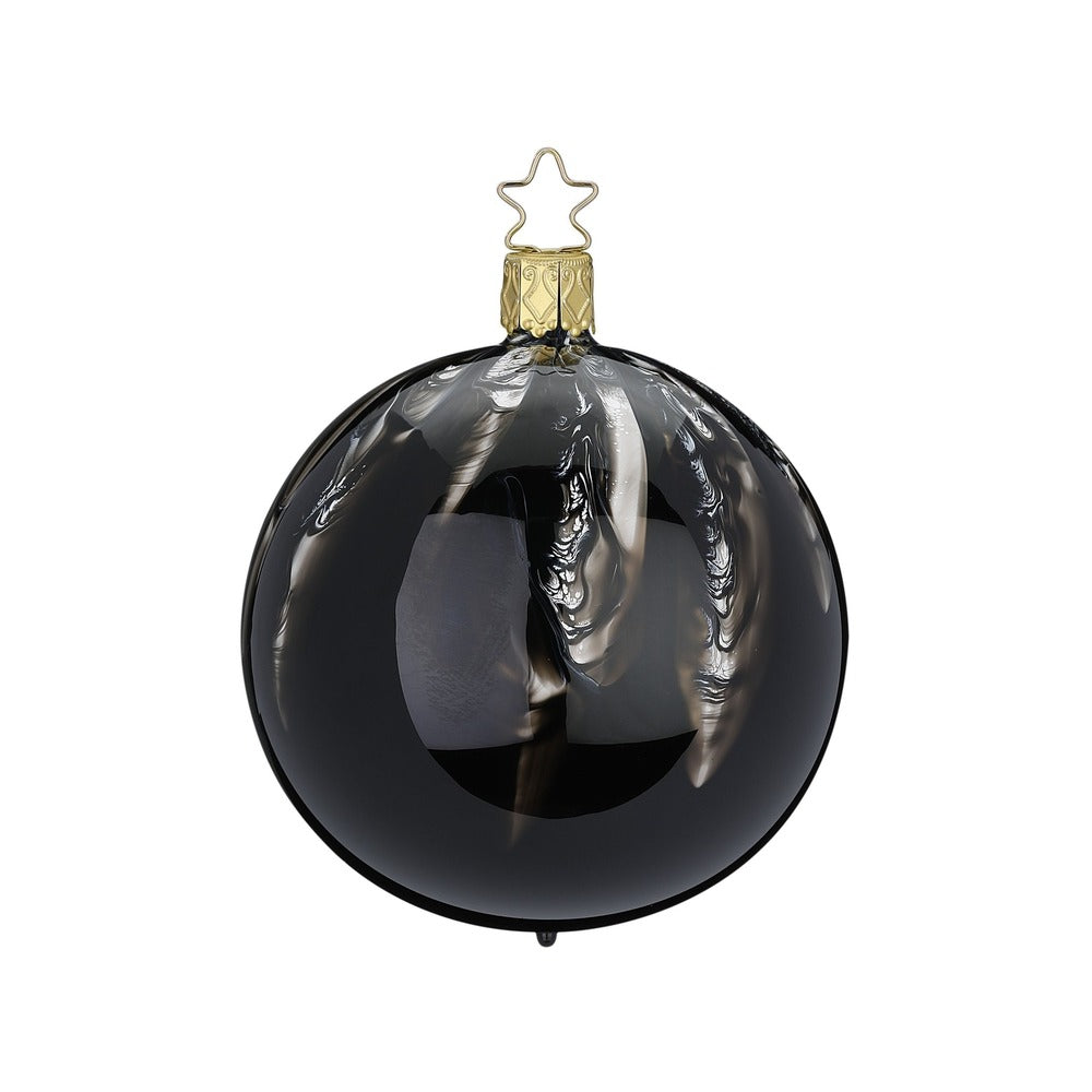 inge-glas-christbaumkugel-flie-ender-marmor-8-cm-schwarz image 1