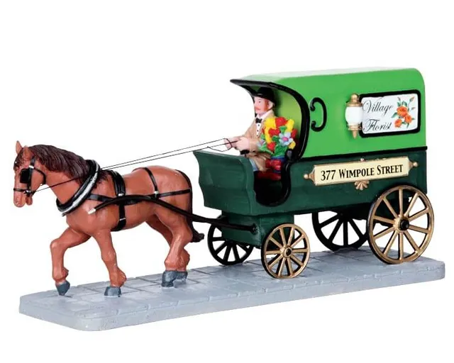 lemax-florist-delivery-wagon-miniatur-accessoire image 1