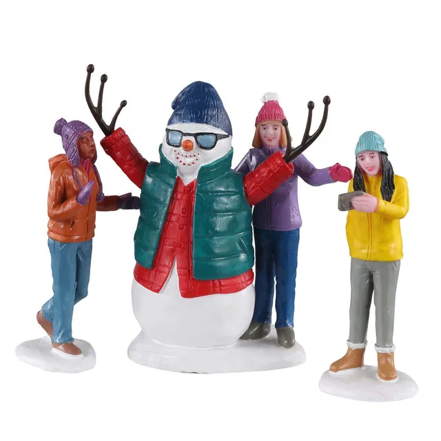 lemax-snowman-selfie-vail-village-figurengruppe image 1