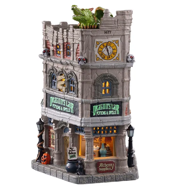 lemax-dragon-s-lair-potions-spells-spooky-town-haus image 1