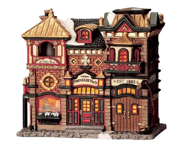 lemax-firehouse-no-9-miniatur-feuerwehrhaus image 1