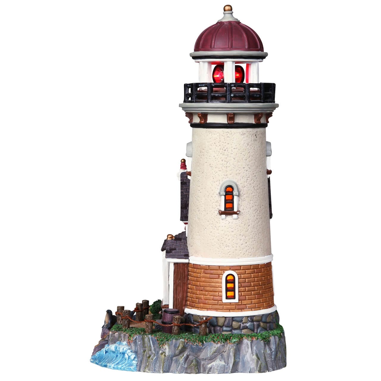 lemax-holidays-seasons-seal-point-lighthouse-leuchtturm-mit-drehlicht image 2