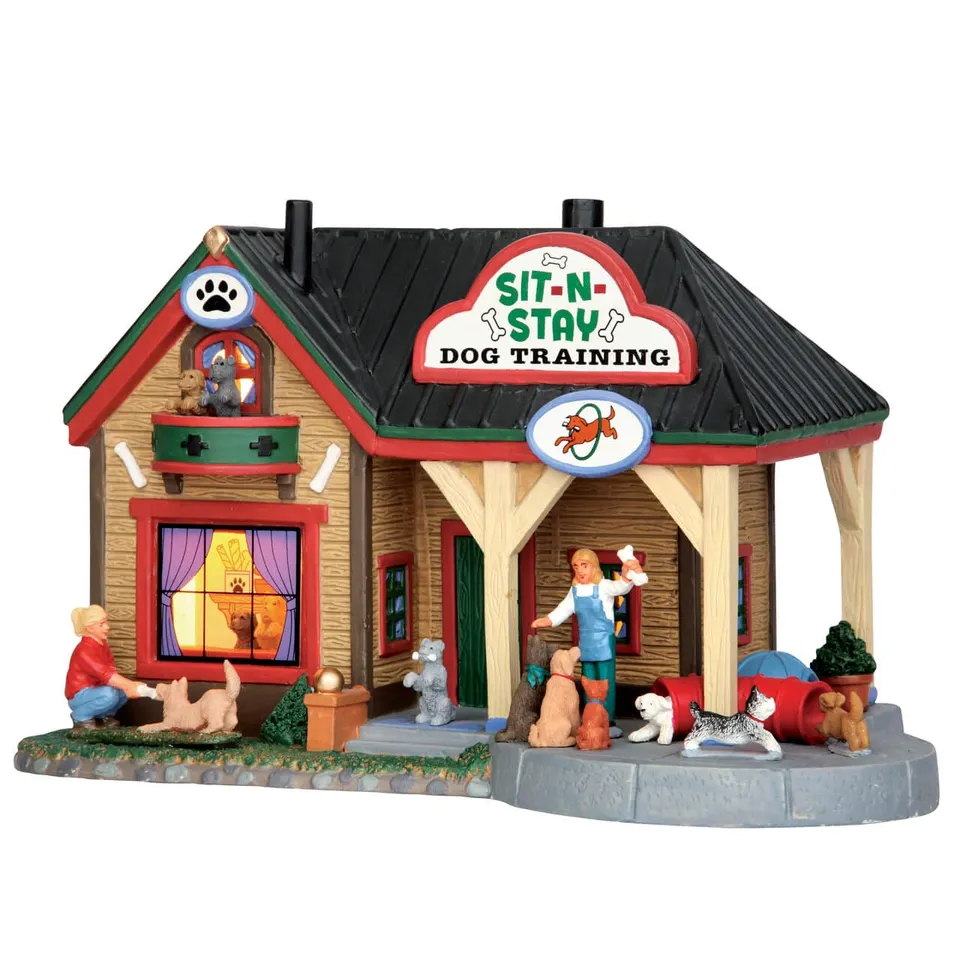 lemax-holidays-seasons-sit-n-stay-dog-training-hunde-trainingsfigur-f-r-die-deko image 1