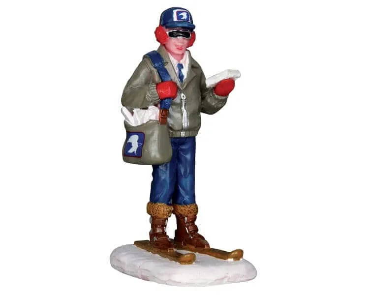 lemax-skiing-mailman-skifahrende-postboten-figur image 1