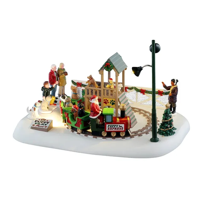 lemax-puppy-play-park-miniatur-zugszene image 1