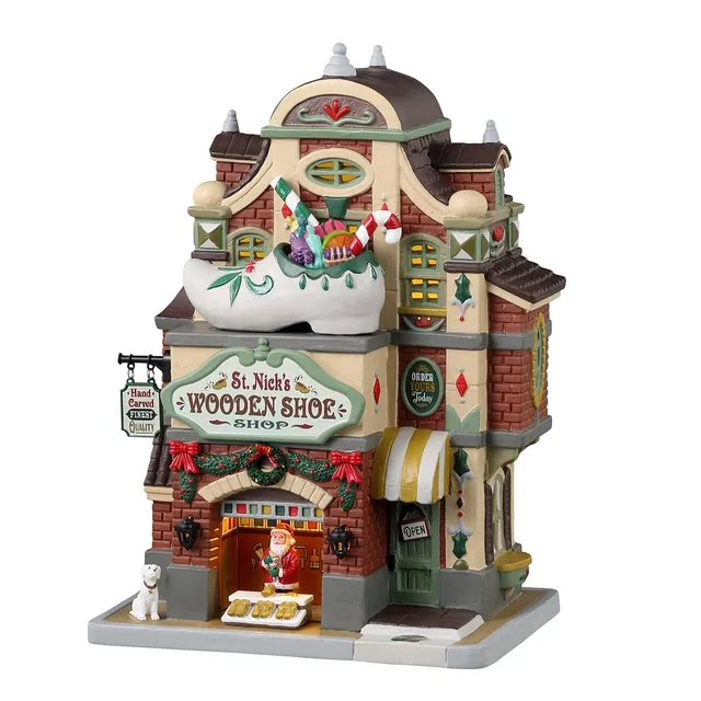 lemax-st-nick-s-wooden-shoe-shop-caddington-haus-beleuchtet image 1