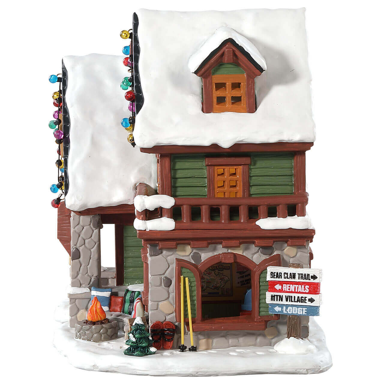 lemax-backwoods-snowshoe-rental-shop-beleuchtetes-miniatur-dorfhaus image 2