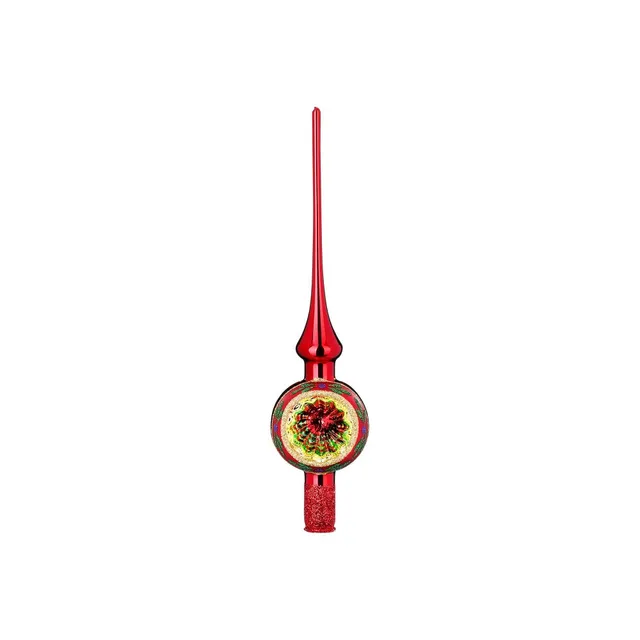 inge-glas-funkelnder-reflex-christbaumspitze-30-cm-rot-glanz image 1
