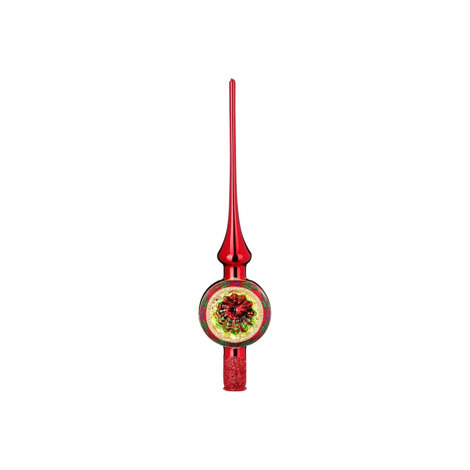 inge-glas-funkelnder-reflex-christbaumspitze-30-cm-rot-glanz image 1