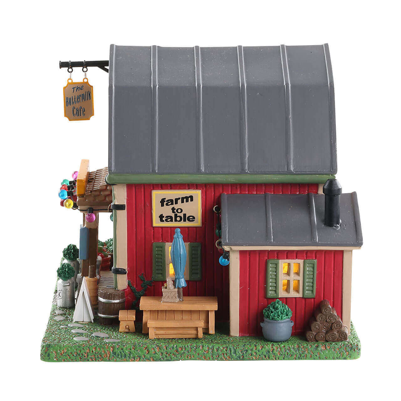 lemax-the-buttermilk-cafe-beleuchtetes-scheunen-miniaturhaus-weihnachtsdorf image 2