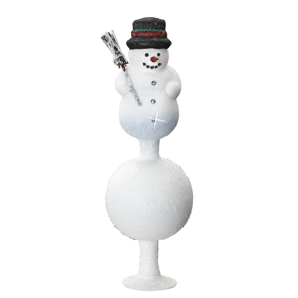 inge-glas-glasfigur-glitzernder-schneemann-8-x-24-cm-wei image 1
