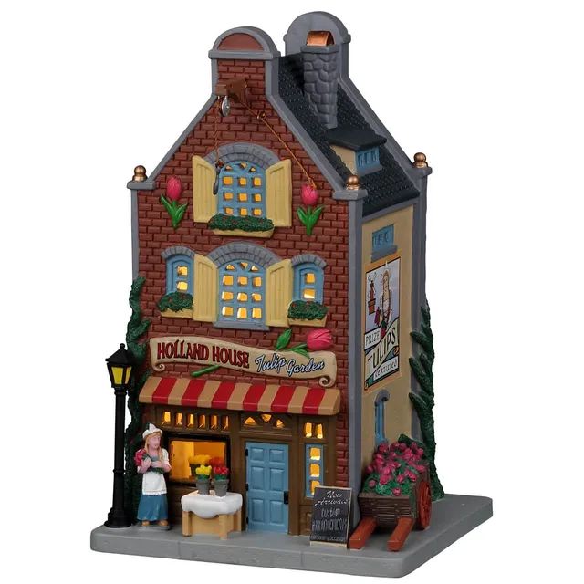 lemax-holland-house-tulip-garden-caddington-miniaturhaus image 1
