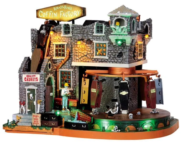 lemax-box-of-bones-coffin-factory-spooky-town-geb-ude-mit-rotierenden-s-rgen image 1