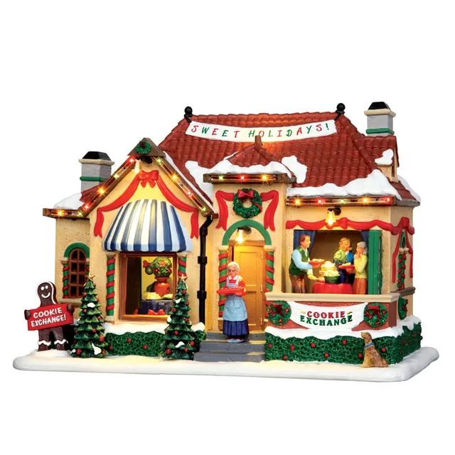 lemax-cookie-exchange-party-beleuchtetes-miniatur-geb-ude-mit-cornice-lichtern image 1