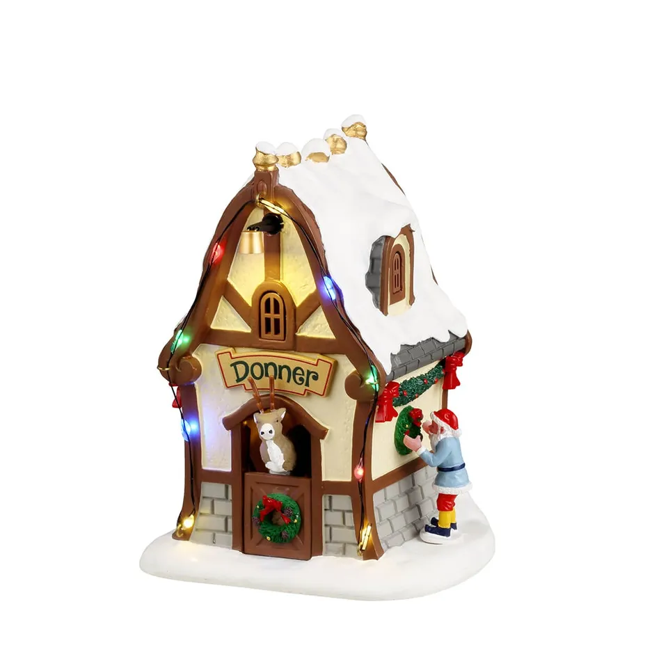 lemax-donner-s-den-rentierhaus-santa-s-wonderland-beleuchtet image 1
