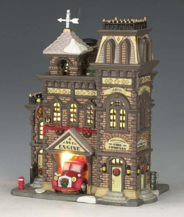 lemax-north-harbor-fire-station-miniatur-haus-beleuchtet image 1