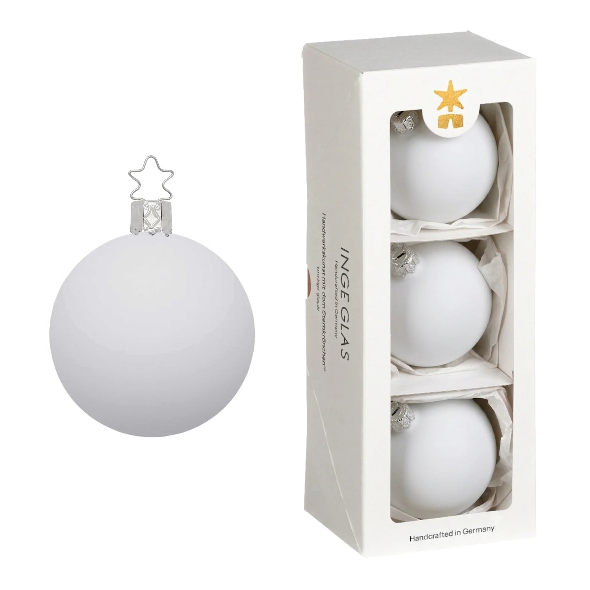 inge-glas-kugeln-porzellanwei-matt-christbaumkugel-8-cm image 1