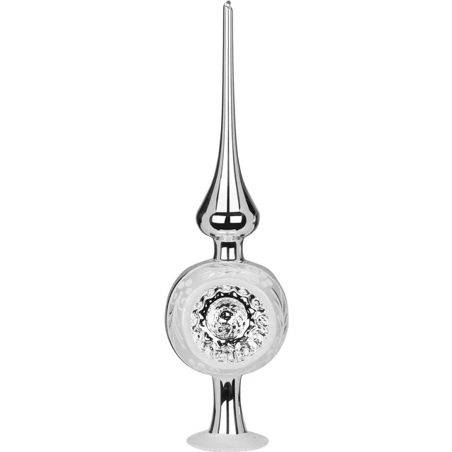 inge-glas-traditioneller-reflex-christbaumspitze-25-cm-silber-glanz image 1