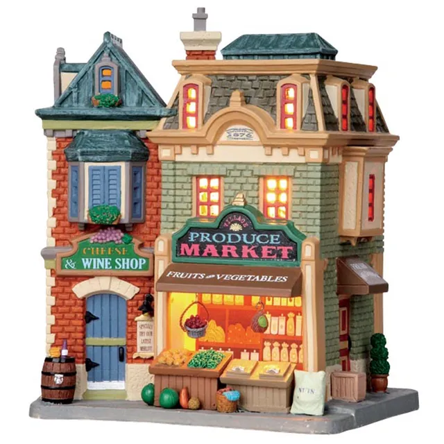 lemax-village-produce-market-beleuchtetes-miniatur-markthaus image 1