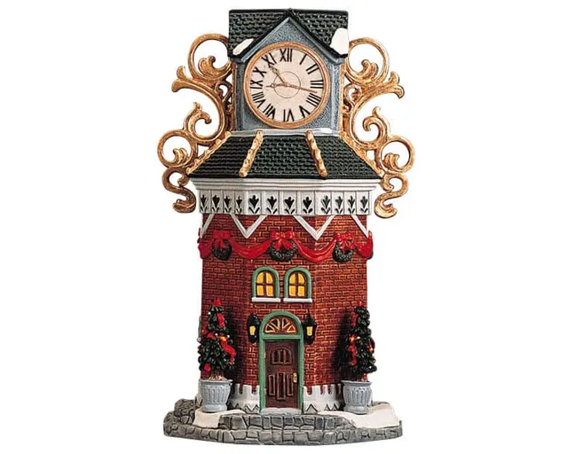 lemax-town-clock-tower-lighted-beleuchtetes-miniaturgeb-ude image 1