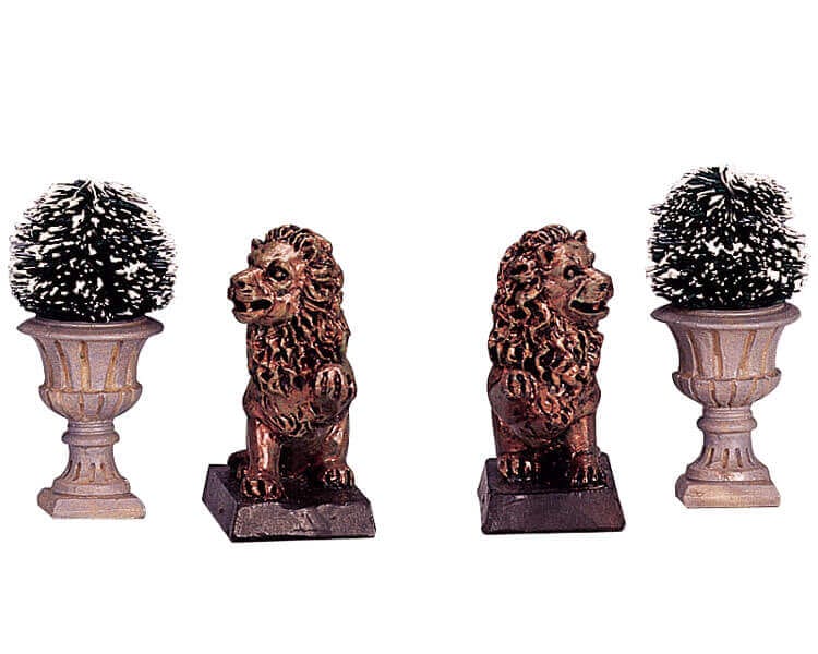 lemax-lion-statue-decorative-vase-miniatur-deko-set image 2