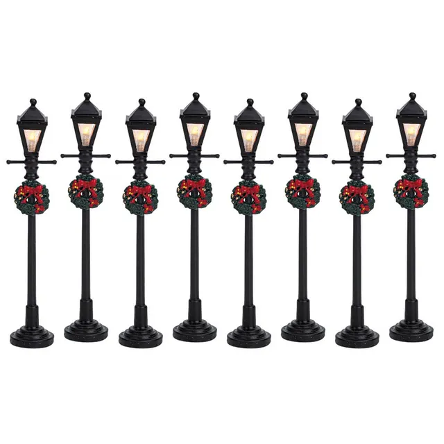 lemax-gas-lantern-street-lamps-8er-set-miniatur-stra-enlaternen image 1