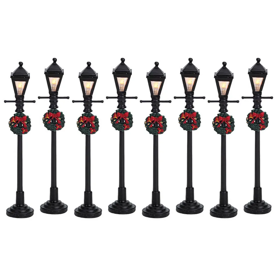 lemax-gas-lantern-street-lamps-8er-set-miniatur-stra-enlaternen image 1