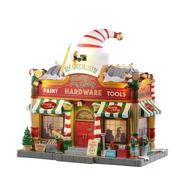 lemax-holly-jolly-hardware-beleuchtetes-miniaturgesch-ft-santa-s-wonderland image 1