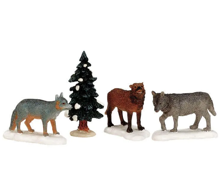 lemax-woodland-wolves-wolfs-figuren-wald-szene image 1