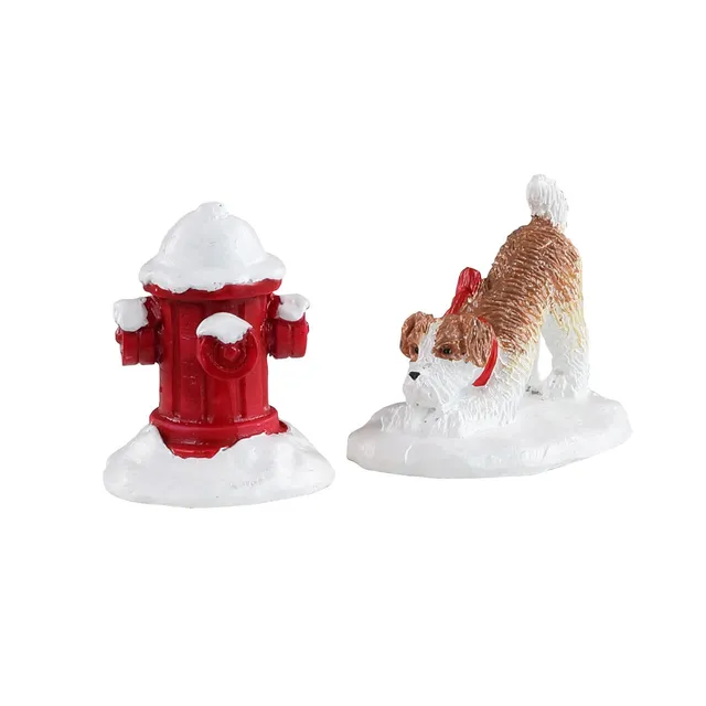 lemax-snow-hydrant-miniatur-hydrant-mit-hund-2-teilig image 1