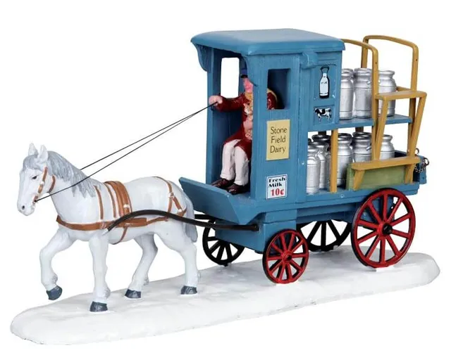 lemax-milk-wagon-milchkutsche-weihnachtsdorf-fahrzeug image 1