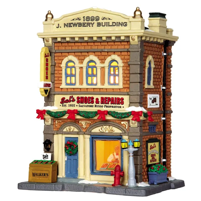 lemax-sal-s-shoes-repairs-beleuchtetes-dorfhaus-schuhmacher image 1