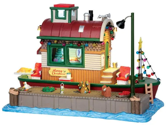lemax-houseboat-celebration-beleuchtetes-miniatur-hausboot image 1