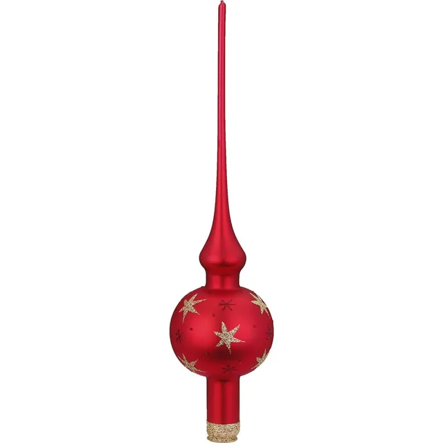 inge-glas-sternenhimmel-christbaumspitze-7-x-30-cm-rot-matt image 1