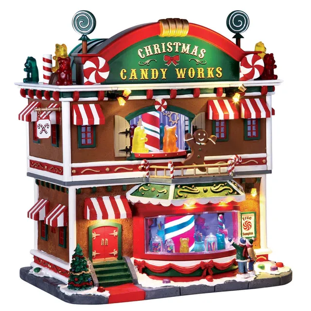 lemax-christmas-candy-works-beleuchtete-bonbon-fabrik-miniaturhaus image 1