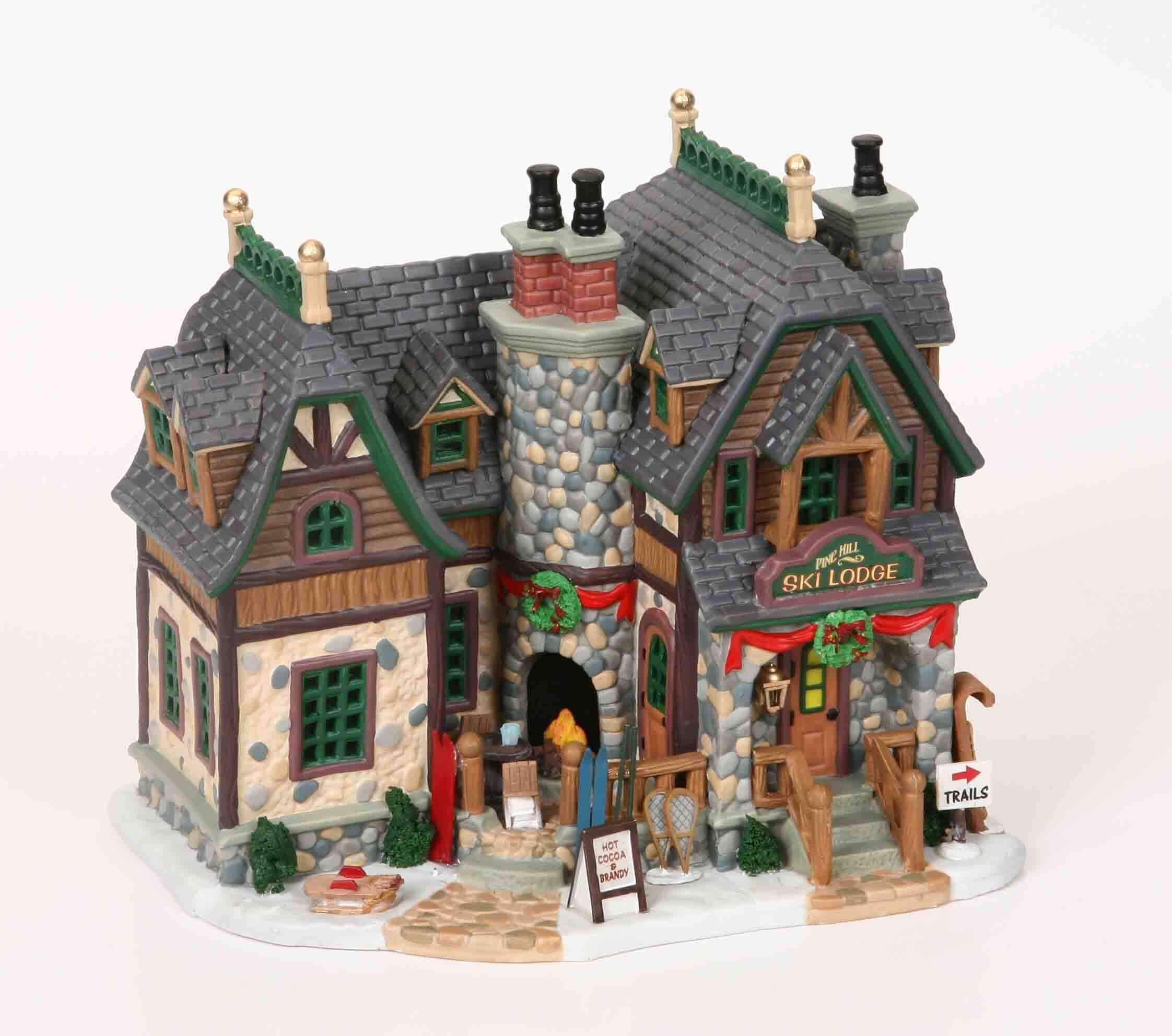 lemax-pine-hill-ski-lodge-miniatur-haus-winter image 1